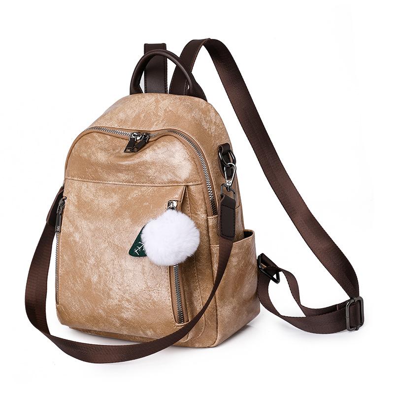 Trend schoolbag European and American new PU backpack Japanese and European style temperament women's bag leisure travel backpack