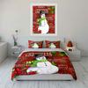 Snowman and Christmas Flowers Bedding Duvet Cover Set Duvet Cover Pillowcases  (1*Duvet Cover 2*Pillowcases, Without Duvet Insert)