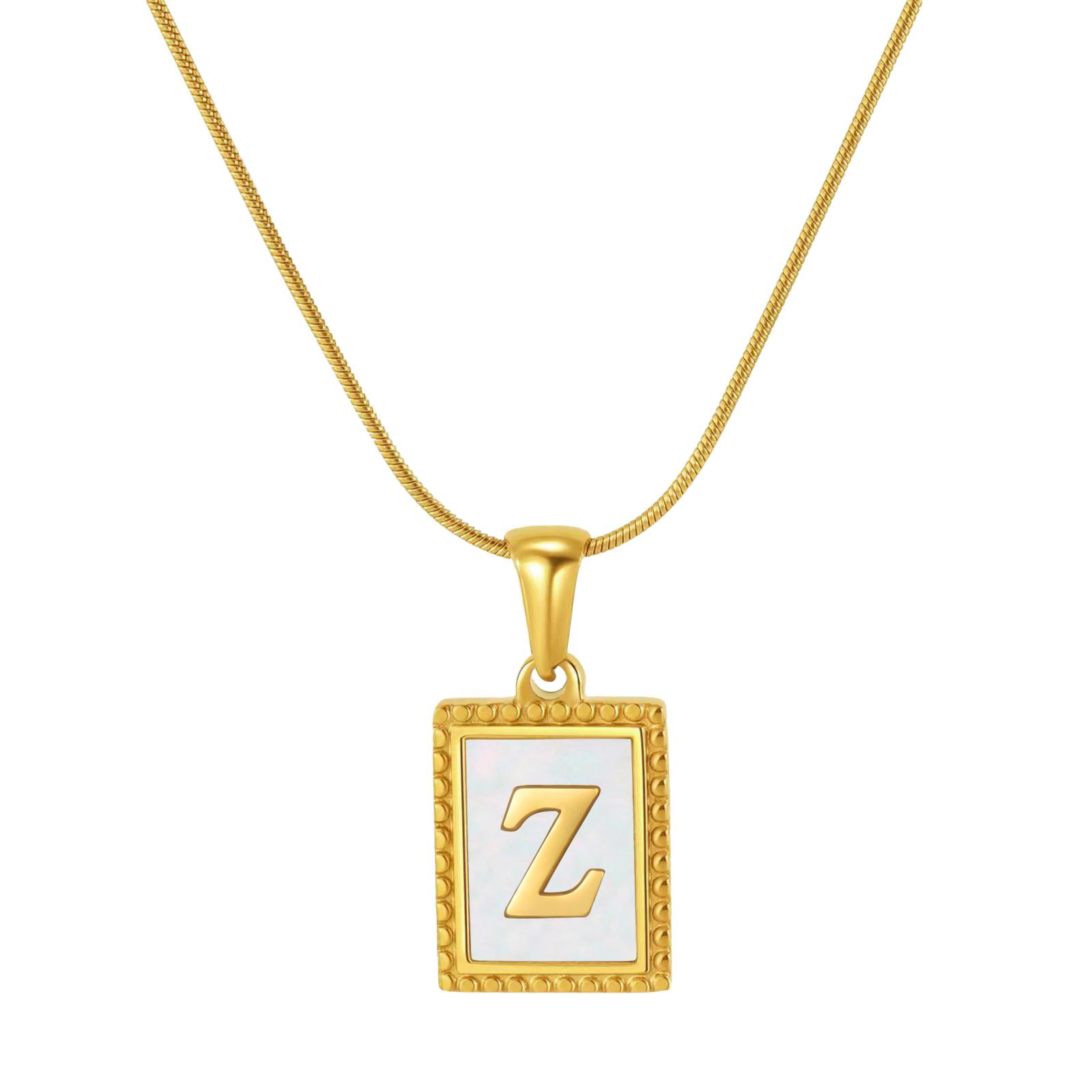 

Ожерелье из нержавеющей стали с рельефной буквой, цепочка «змеиная кость», модное универсальное нишевое дизайнерское ожерелье для женщин 18K