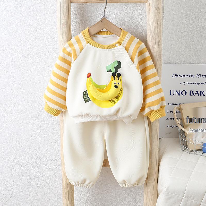 Children s Spring & Autumn Sportswear: Boys Hoodie Jacket & Girls Casual Two-Piece Set 80 cm