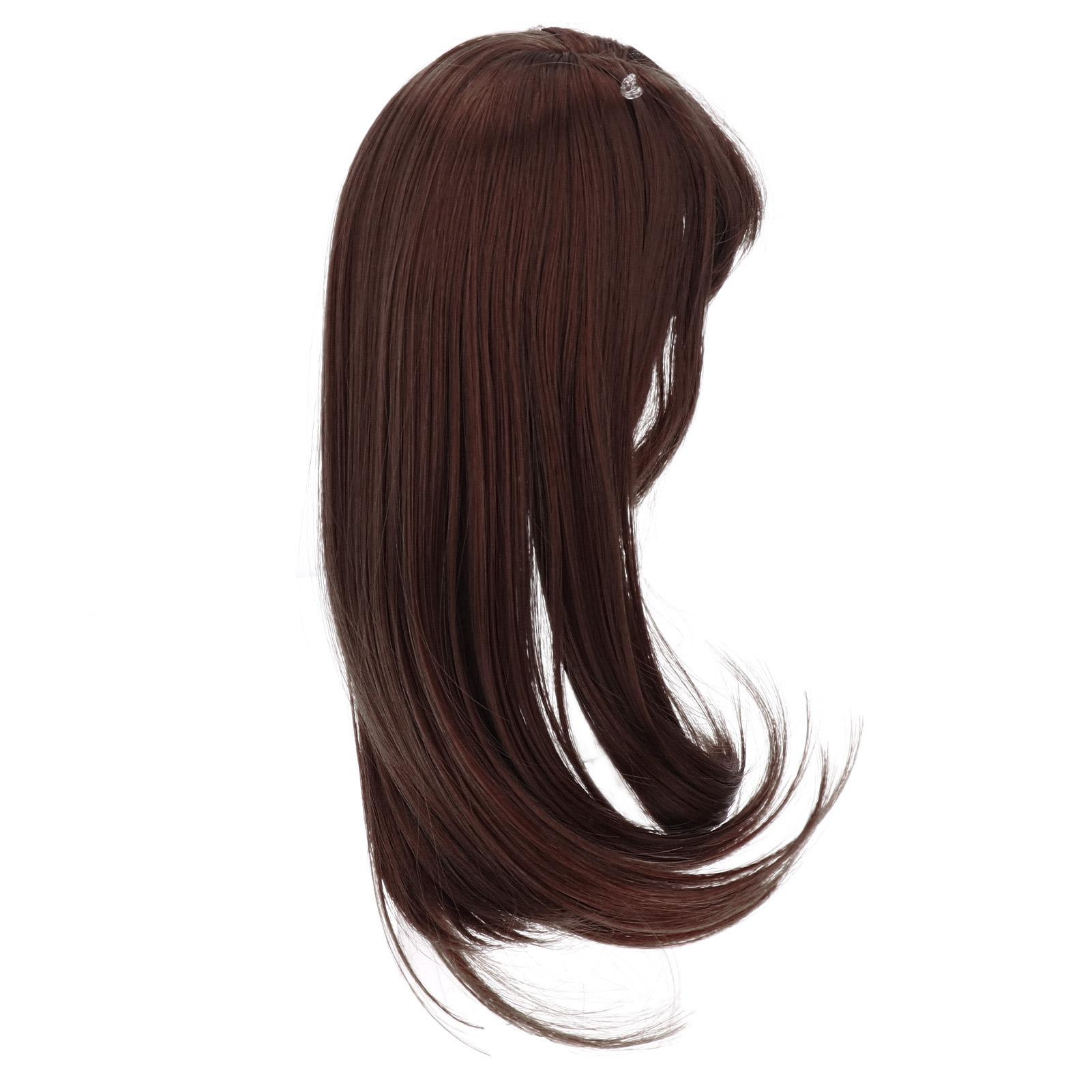 

8-9-дюймовый парик для кукольных волос из высокотемпературного волокна, длинная вьющаяся сменная кукольная прическа для 13 кукол коричневый