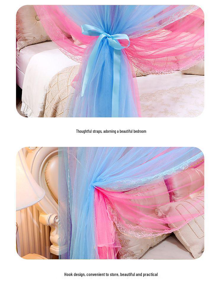 Three-Door Princess Style Thickened Mosquito Net for Single/Double Bed