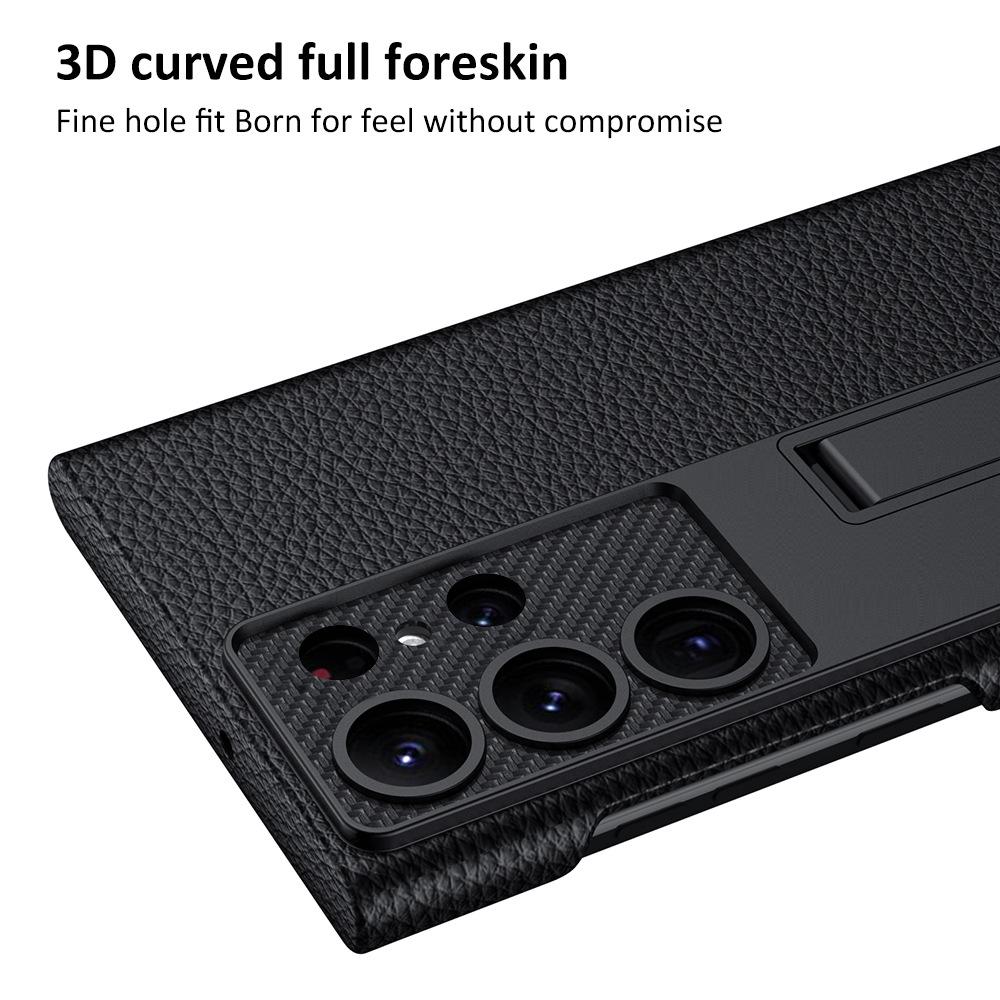 PU Leather Stand Case for Samsung S23 Ultra/S24/S24+ - Anti-Fall Protective Cover