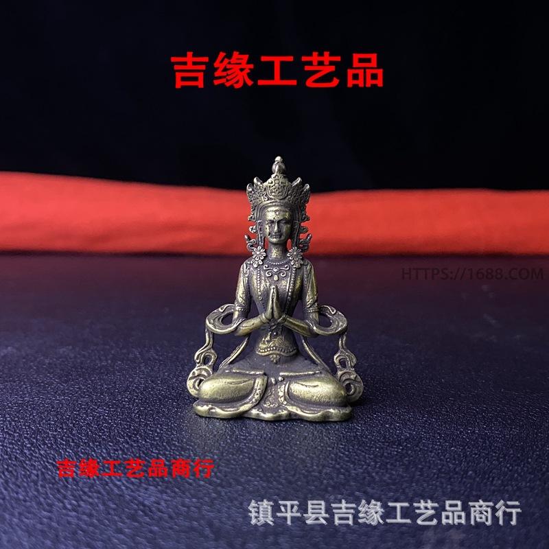 Tibetan Style Copper Buddha Statue Nepal Small Buddha Statue Padmasambhava Manjushri Green Tara Vajrasattva Vintage Home Decor