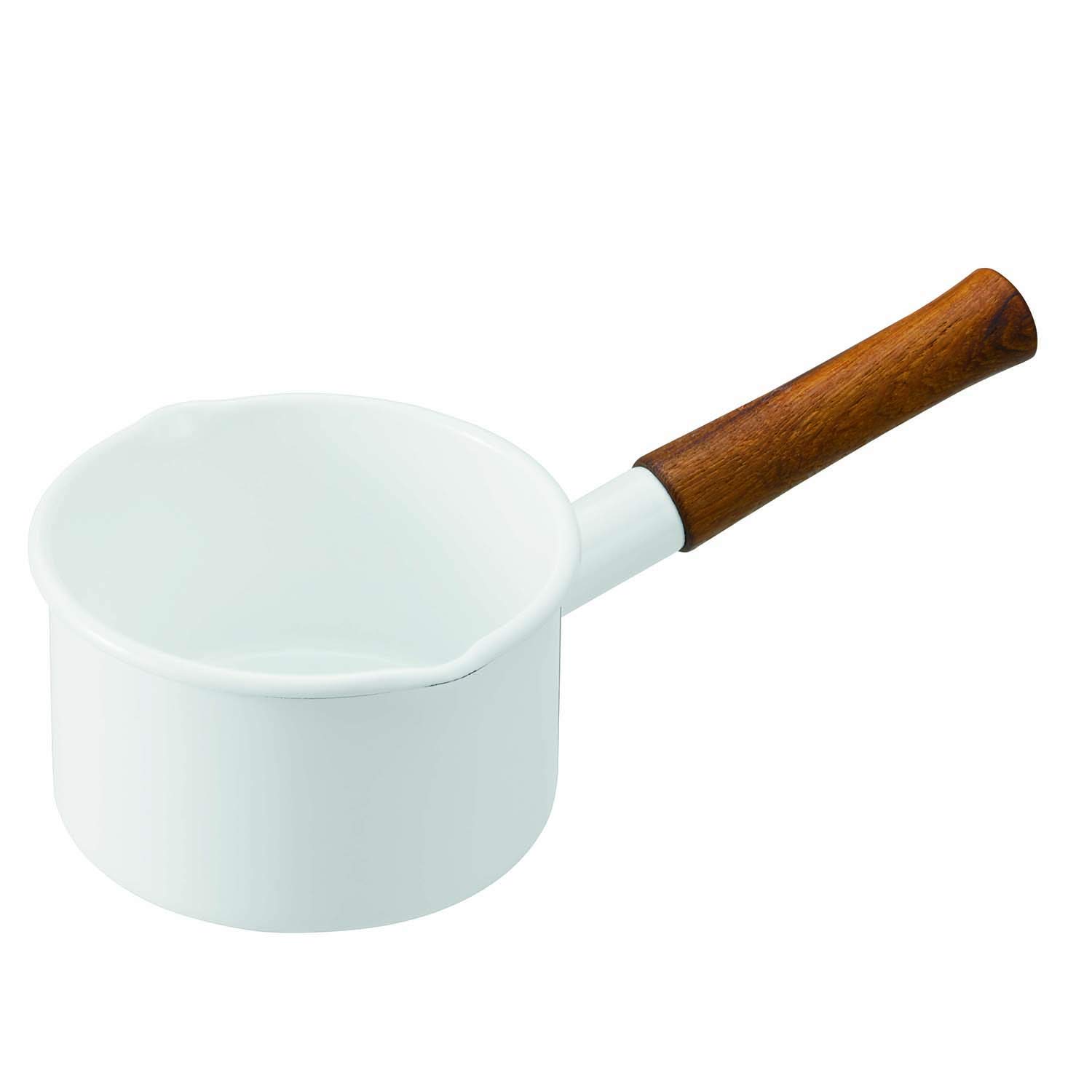 

365methods One Hand Pot Milk Pan Enamel 14cm IH Compatible White YY-14M.W белый