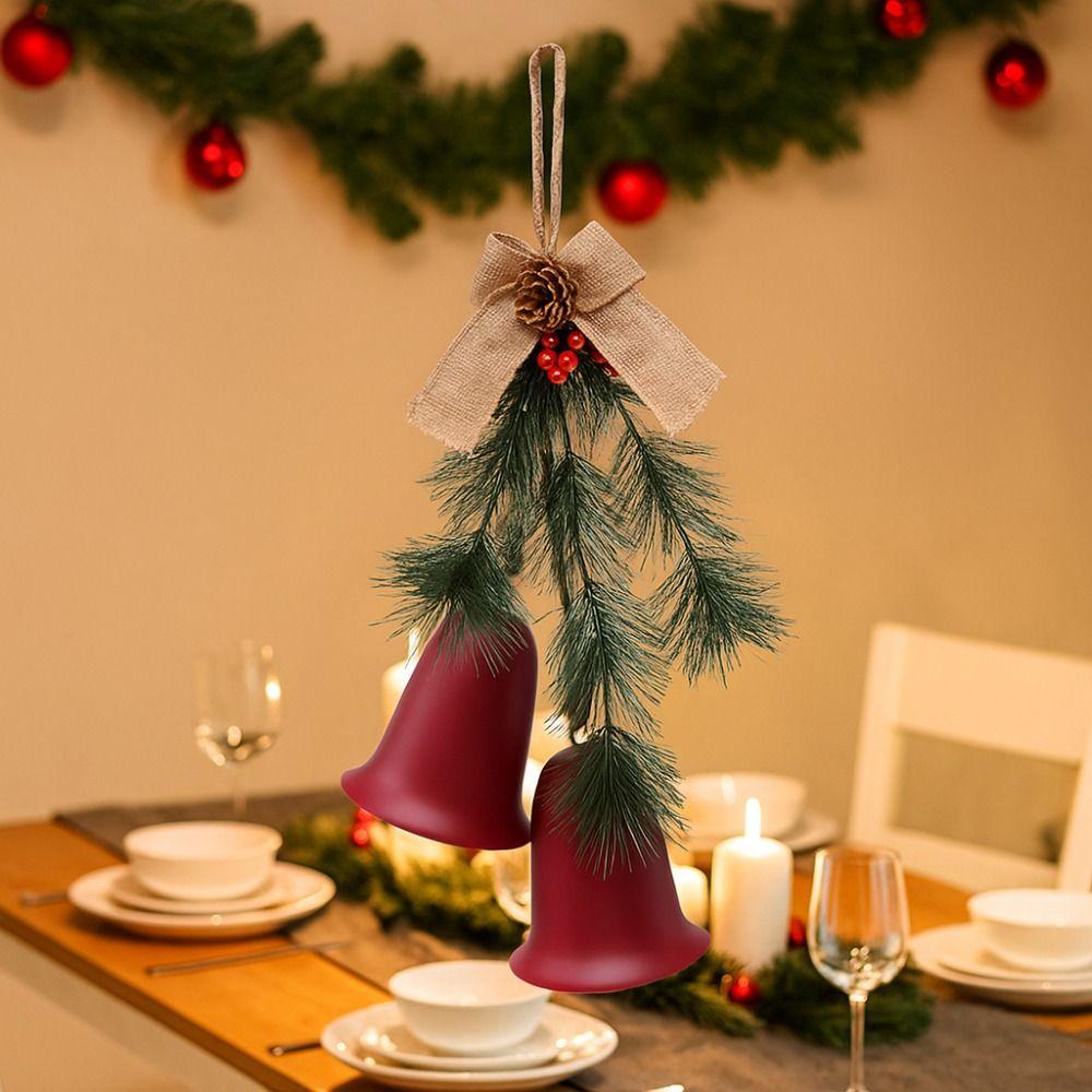 Wall Hanging Christmas Tree Bow Bells Large Bells Decorative Bells  New Year