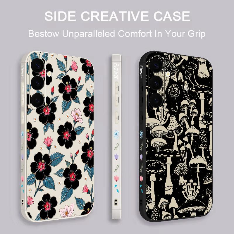 Floral Pattern Case For Samsung Galaxy S26 S25 Ultra S24 S23 S22 Plus S21 FE A15 A16 A17 A35 A36 A54 A55 A56 5G Soft Cover