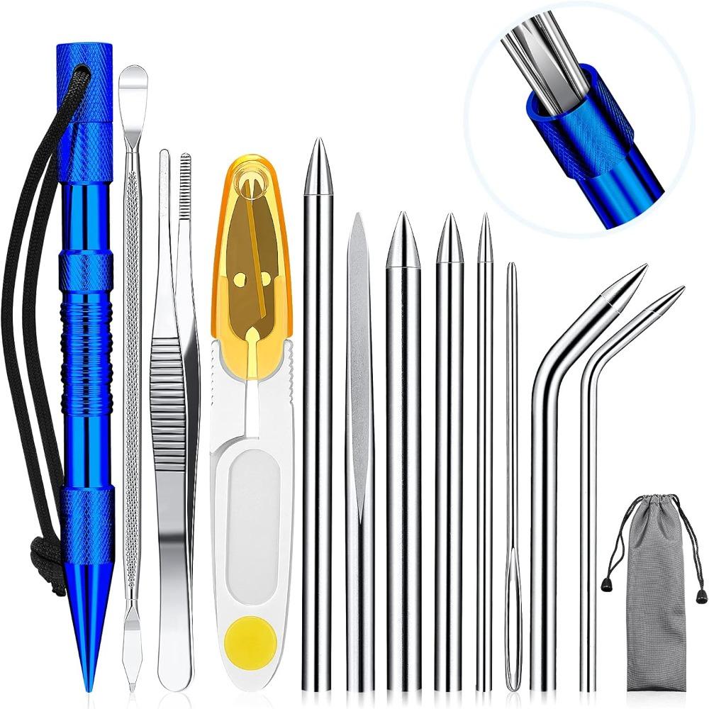 

Stainless Steel Knotter Tools Silver Paracord Stitching Lacing Stitching Needles Leather Tools
