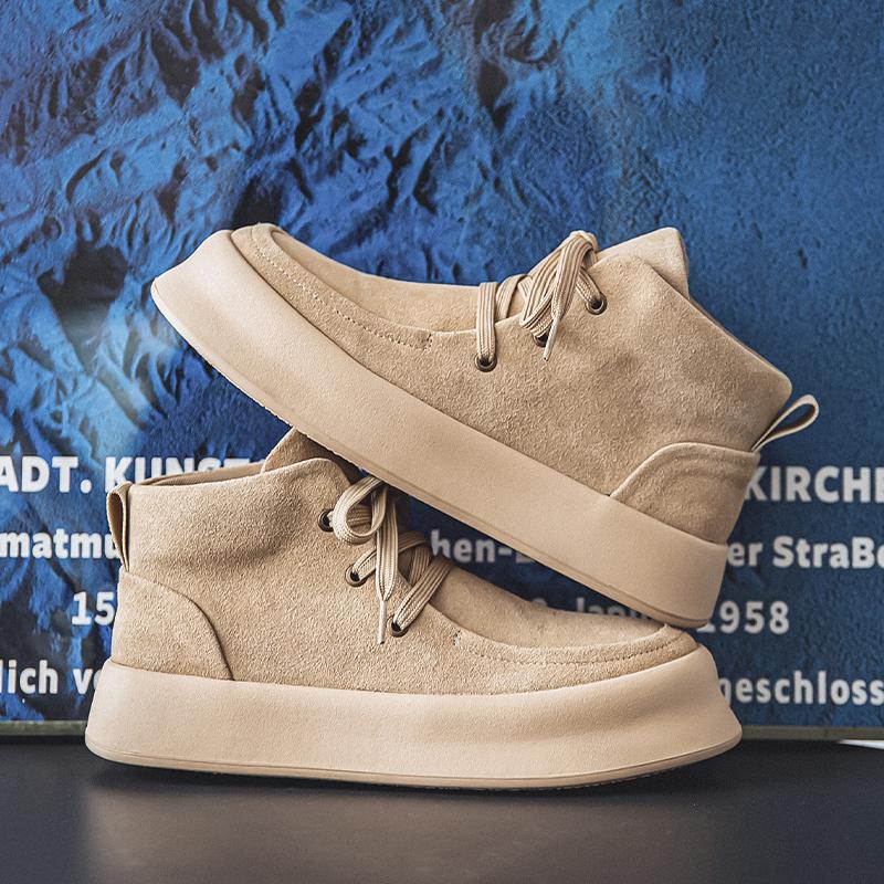 Soft Suede Leather Mens Basic Boots Luxury Brand Ankle Boots Vintage Basic Man Leisure Walk Footwear High Quality Business Shoes