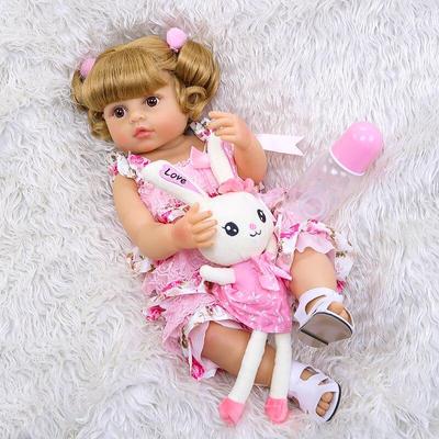NPK-Muñeca Bebe de 55CM, niño niña Reborn, cuerpo completo de silicona, suave, tacto Real, Flexible