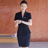 Women's Summer Short Sleeve Suit Set - Professional Skirt for Hotel Front Desk or Jewelry Store Workwear