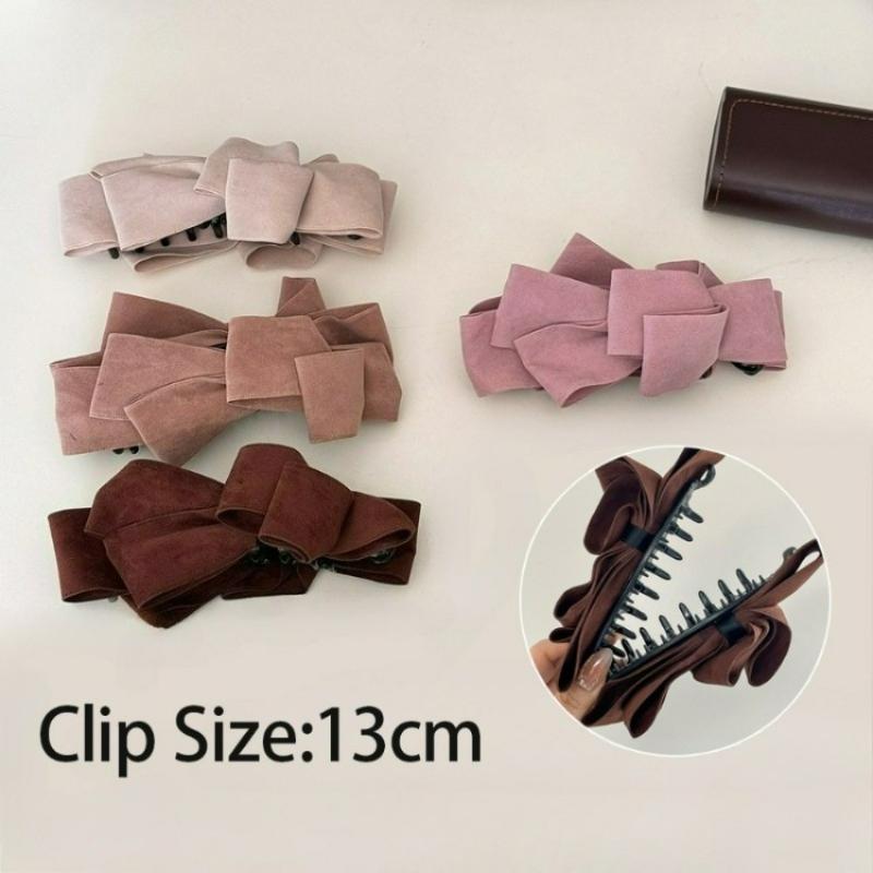 High-End Multi-Layer Bow Banana Clip Hairpin Ponytail Barrettes Headwear Hairbows For Girls Hair Accessories