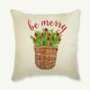 Christmas Santa Claus Throw Pillow Case For Indoor Decoration Christmas Tree Cute Bear Print Linen Sofa Cushion Cover Pillowcase