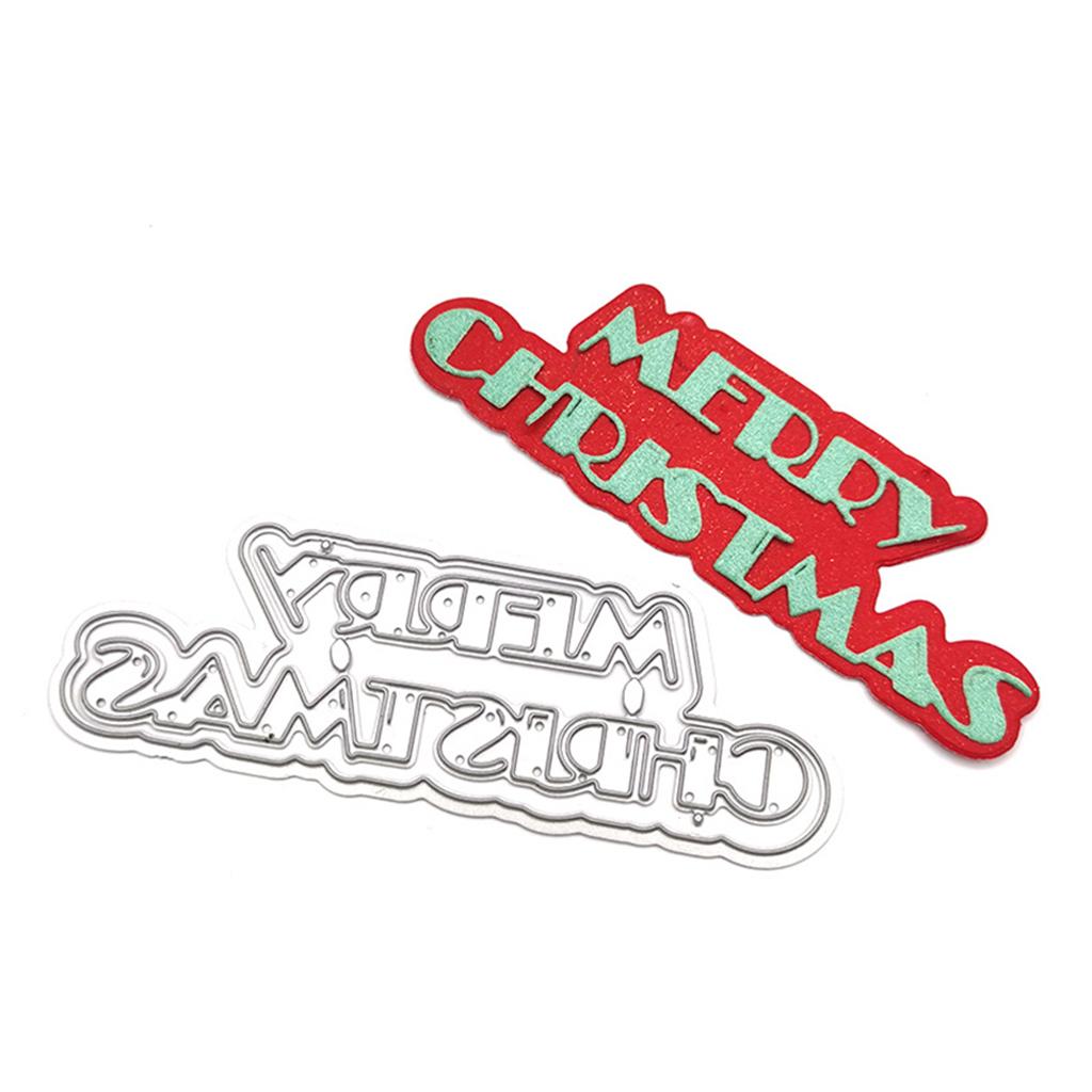 Merry Christmas Words Cutting Die Stencil for Creative Paper Art Cutting Template Christmas Gifts for Children Boys Girl
