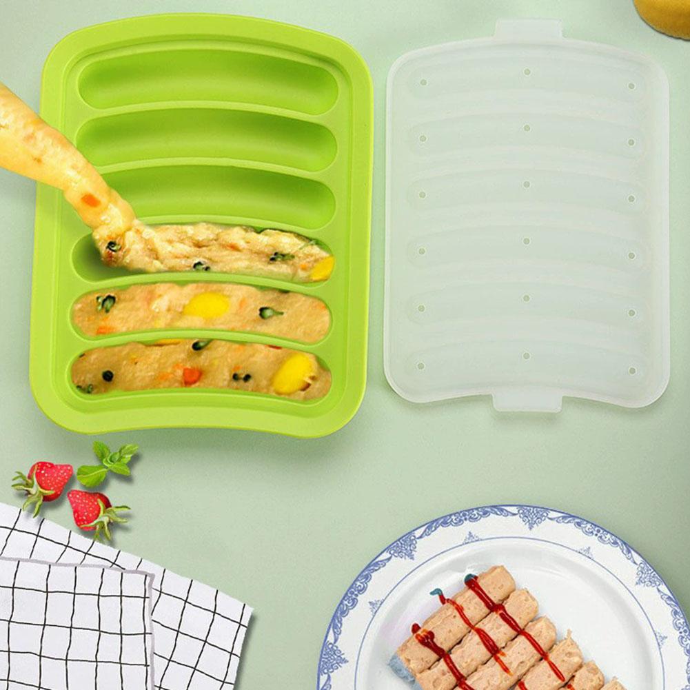 Household Silicone Sausage Mold Easy to Demold for Hot Dog Ham Sausage Grilled Sausage Baking Tool Complementary Food Mold