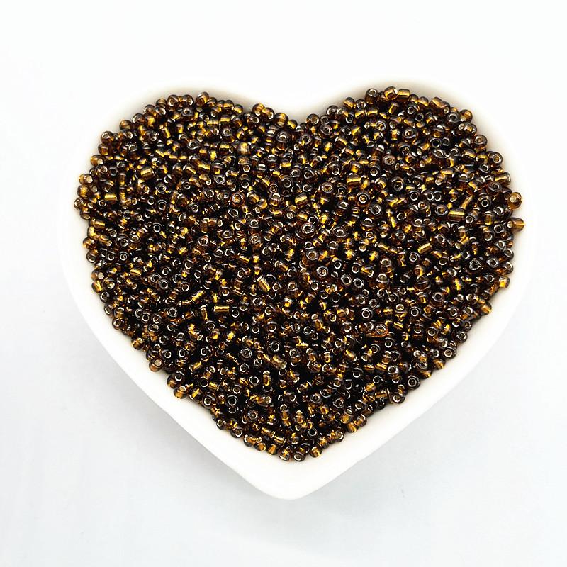 450g/Beutel 2mm 3mm 4mm Effekt der Silberfarbe Gefütterte Charms Glas-Samenperlen DIY Armbandperlen für Schmuckherstellung Zubehör