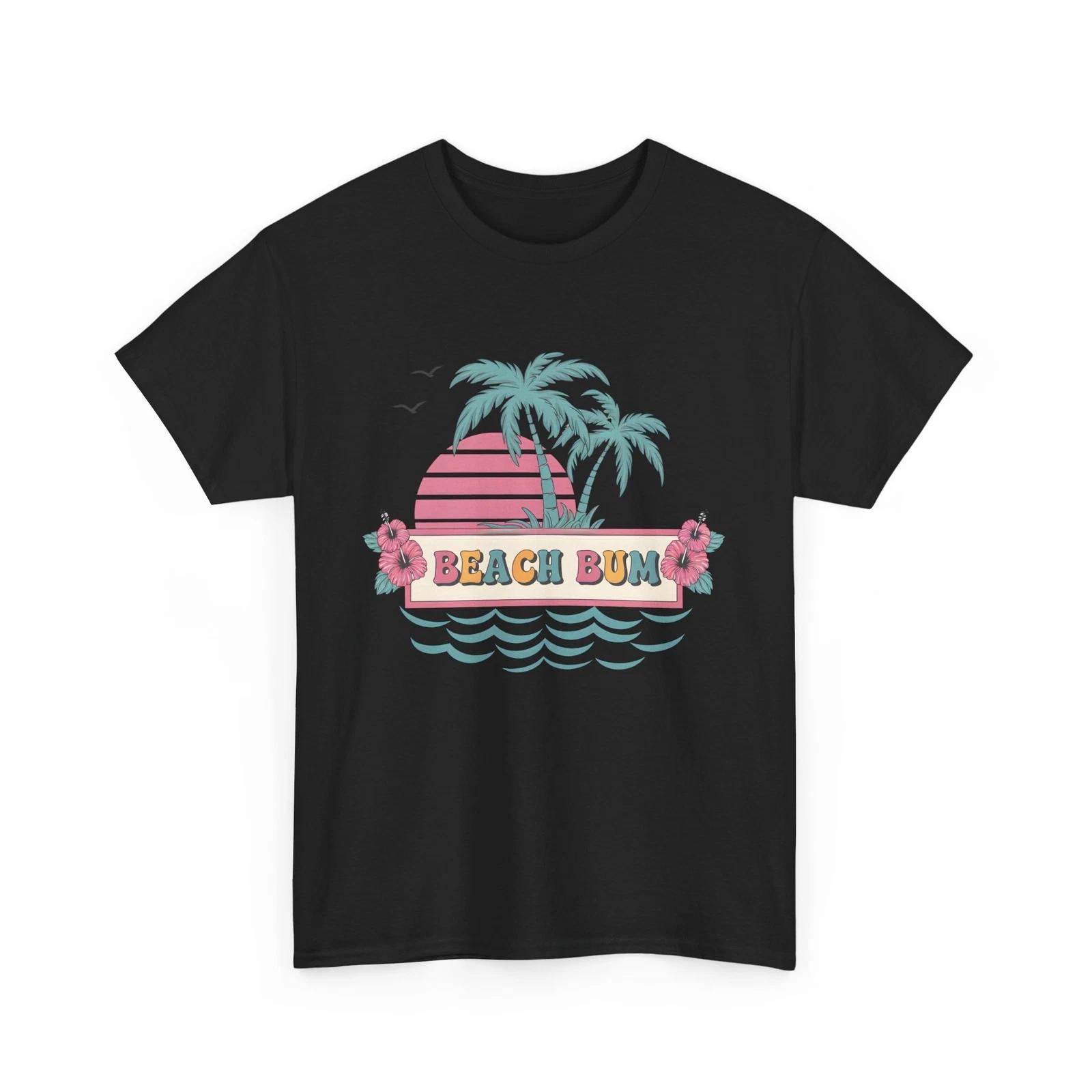 Beach Vibes T-Shirt | Summer Ocean Waves Tee | Retro Beach Bum Shirt L