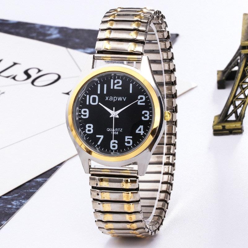 Digital Quartz Waterproof Couple Female Spring Elastic Band Mechanical Watch