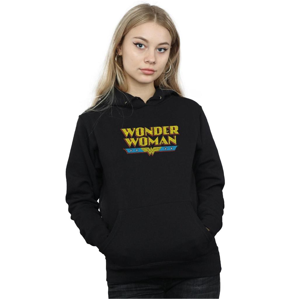 DC Comics Womens/Ladies Wonder Woman Crackle Logo Hoodie
