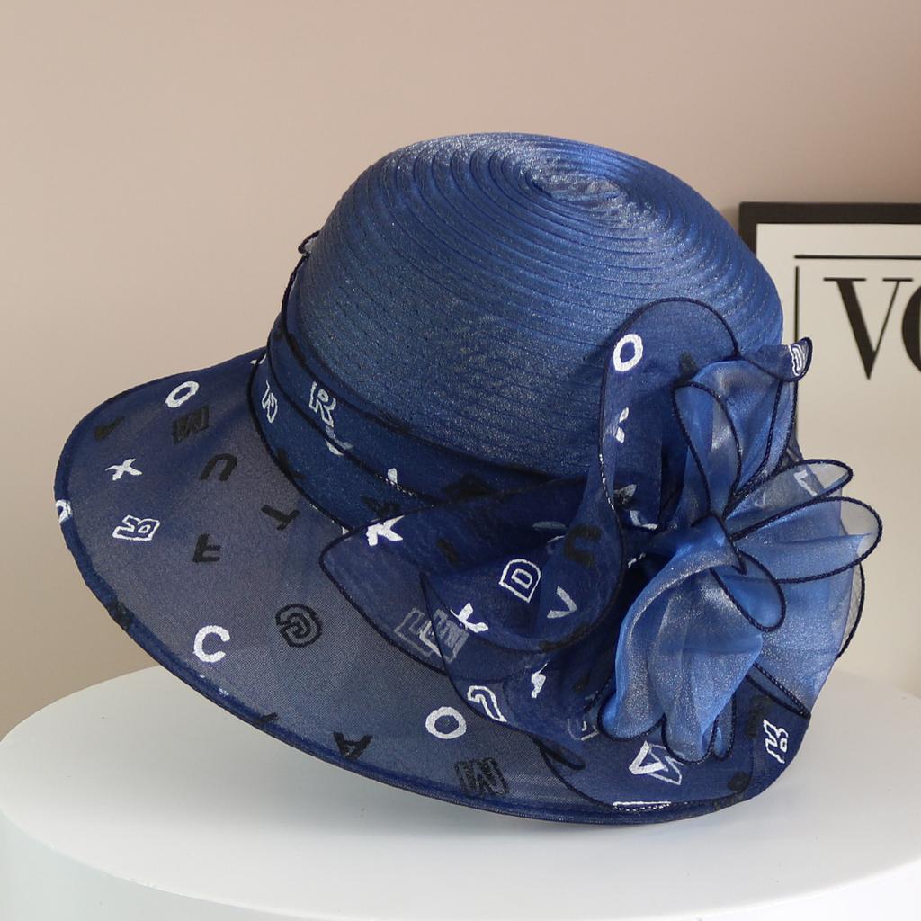 New Fashion Ladies Fascinators Millinery Church Hat Elegant Bow Wide Brim Bucket Hats Kentucky Derby Fedora Women Summer Sun Cap