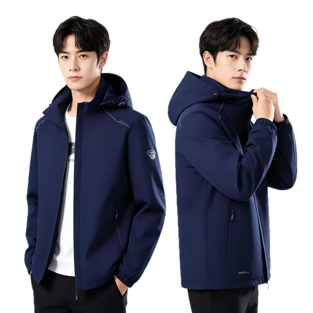 Unisex Hooded Spring/Autumn Shell Jacket - Water Repellent, Single Layer for Outdoors