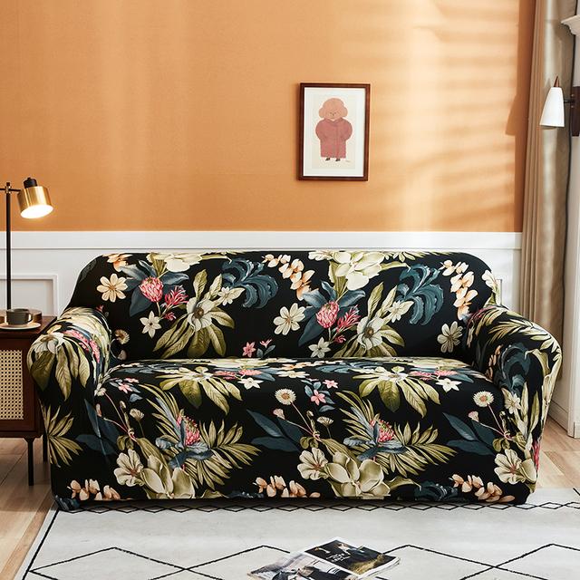 String Printed Sofa Furniture Protector Covers For Living Room Flexible Elasticized Slipcover Sectional Corner Sofa Covers 1 /2 /3 /4 -Chairer