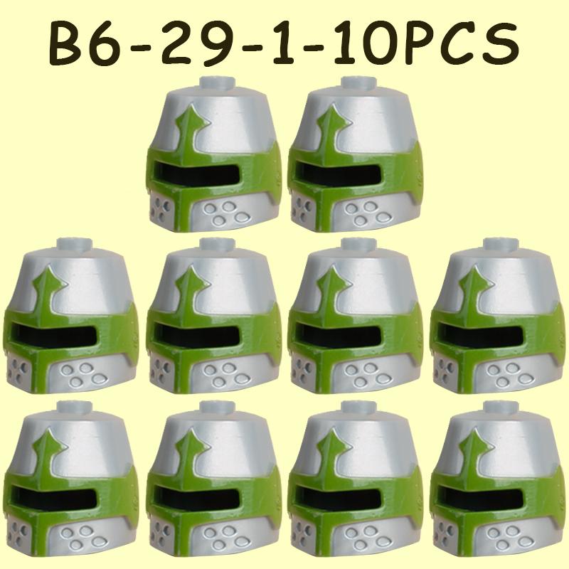 MOC Medieval Military Castle Soldier Figures Helmets Series Building Blocks Knights Accessories Warrior Hat  Bricks Toys Gifts