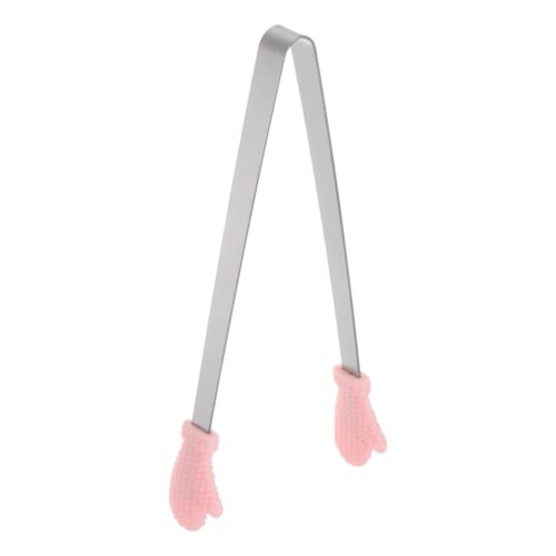 uxcell Mini Food Tongs, 5.5" Globe Shape, Stainless Steel with Silicone Tips, Small Cooking Tongs, Kitchen Food Tongs, Serving Tongs for Cooking, Gril