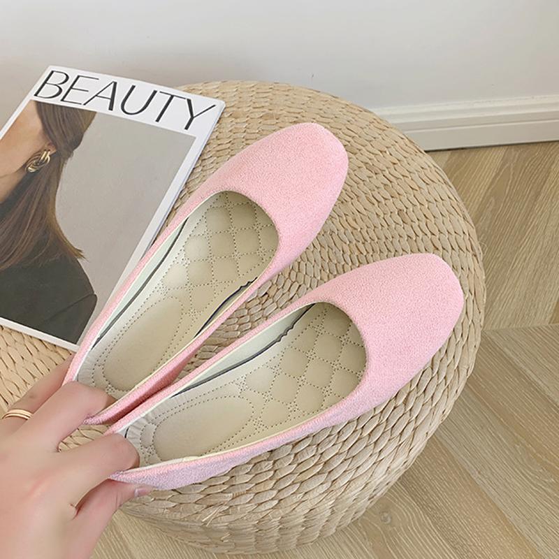 Women Spring Autumn Candy Color Flat Shoes Round Toe Suede Loafers Slip On Women's Office Work Casual Shoes Size 43 WSH3606