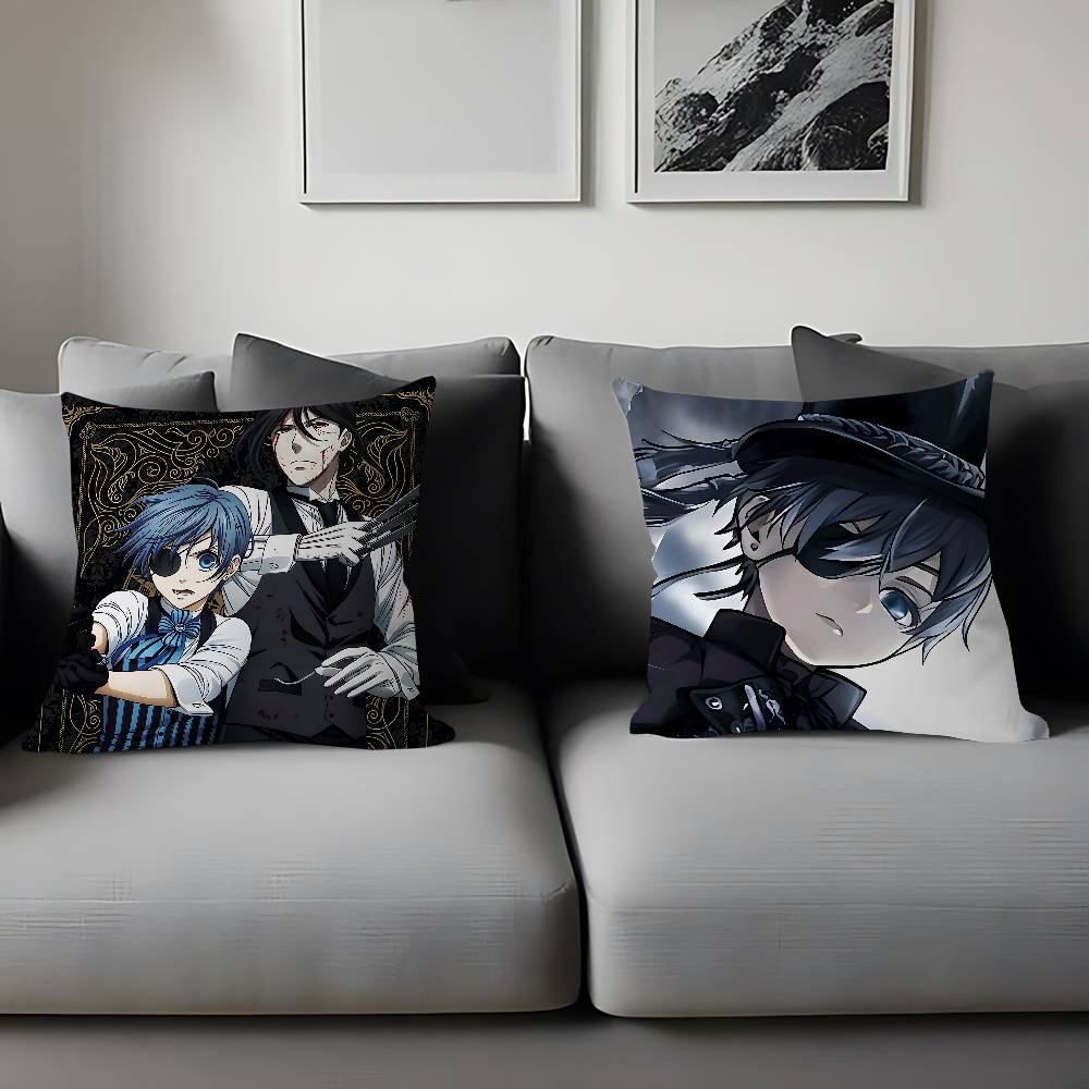 B-Black Butler Kissenbezug für Schlafzimmer und Wohnzimmer Sofa Dekokissenbezug