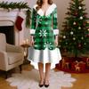 Christmas Party Printed Dresses For Women Vintage Christmas Midi Dress Casual Dresses Cocktail Dress Party Festive Dresses