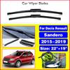 Car Wiper Blade for Dacia Renault Sandero MK2 2015 - Front Window Windscreen Windshield Washer Brusdes Accessories