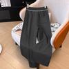 Women's High-Waisted Drawstring Straight-Leg Trousers