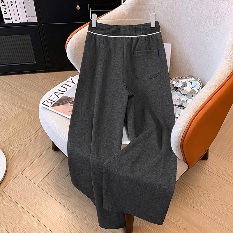 Women's High-Waisted Drawstring Straight-Leg Trousers