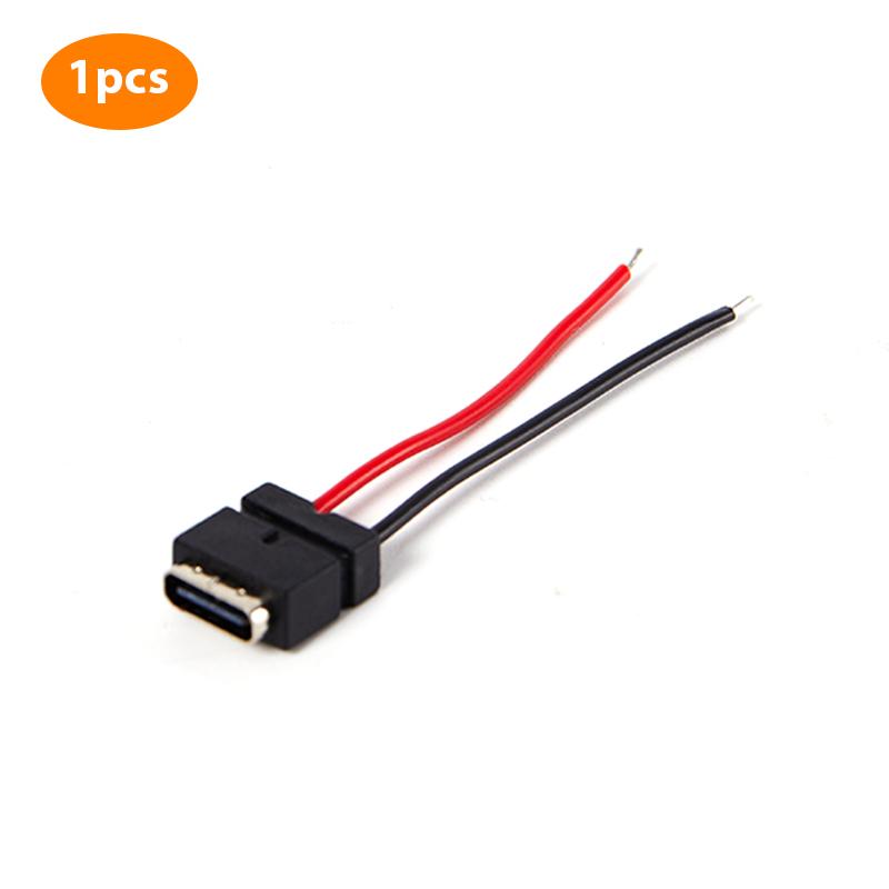 

1/3/5pcs High Current Fast Charging TypeC Port Charging Interface Jack USB TypeC Waterproof Connector Welding Wire Female Socket