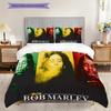 Bob Marley Kunst-Set Dreiteiliges Set 1 Bettbezug 2 Kissenbezüge Ohne Füllung Weiches und Bequemes Bettwäsche-Set Bettbezug und Kissenbezug