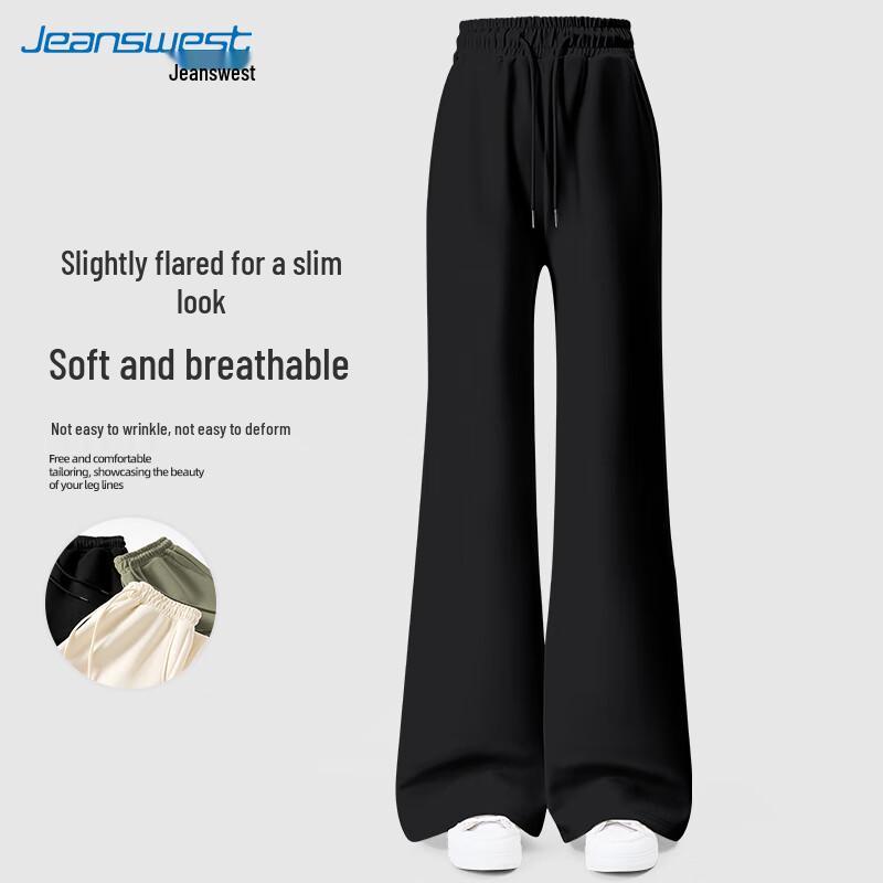 JEANSWEST Women's 2025 High-Waist Flared Wide-Leg Pants