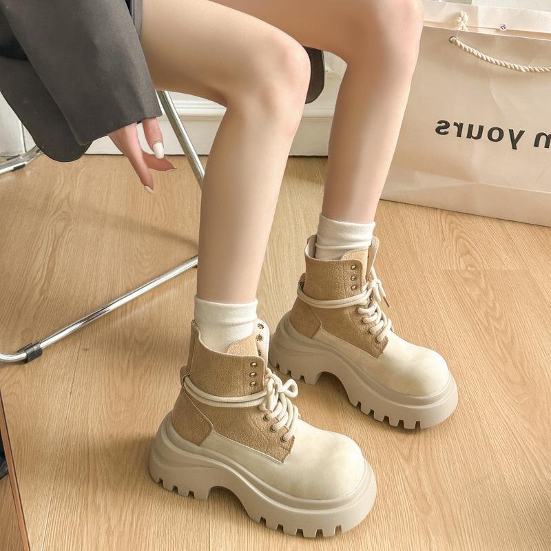 Retro British Martin boots women's 2025 autumn new fried street high-end thick-soled heightening short tooling boots