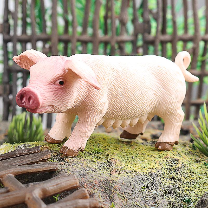 Oenux Farm Model Simulation Horse Cow Goat Donkey Pig Dog Action Figures Poultry Animals Figurine Education Lovely Kids Toy Gift
