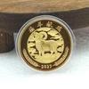 Moneta Collezionabile Anno del Capra 2027 Squisito Disegno Moneta Souvenir Zodiacale per Regalo di Natale Collezione d'Arte