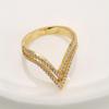 New Geometric V Shape Sparkling Set Zirconia Women's Ring Fashion Trend Design Wedding Party Jewelry Accessories