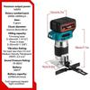 1600W Cordless Wood Router 5 Speeds Brushless Electric Hand Trimmer Portable Woodworking Engraving Slotting Power Tool
