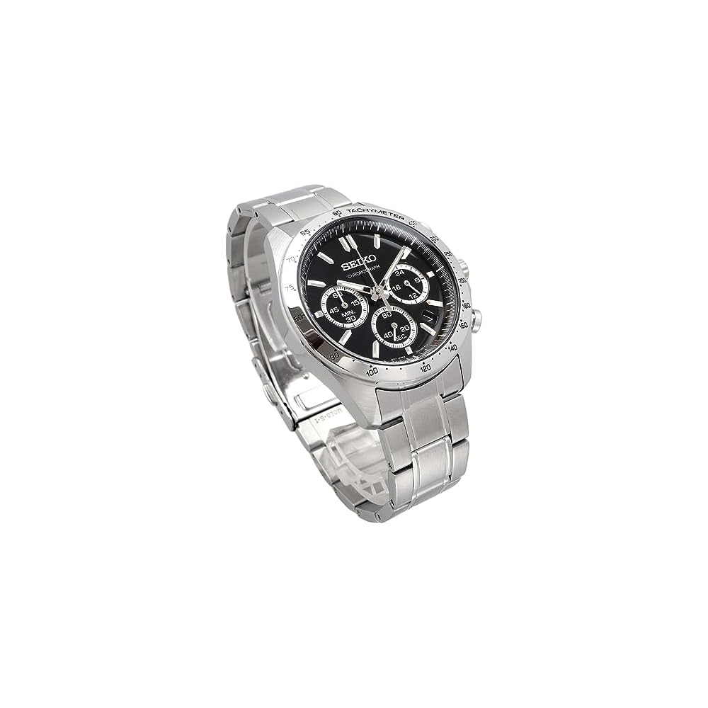 Seiko Chronograph Quartz Men's Watch SBTR013 Black 1/5 Second Timing Water Resistant