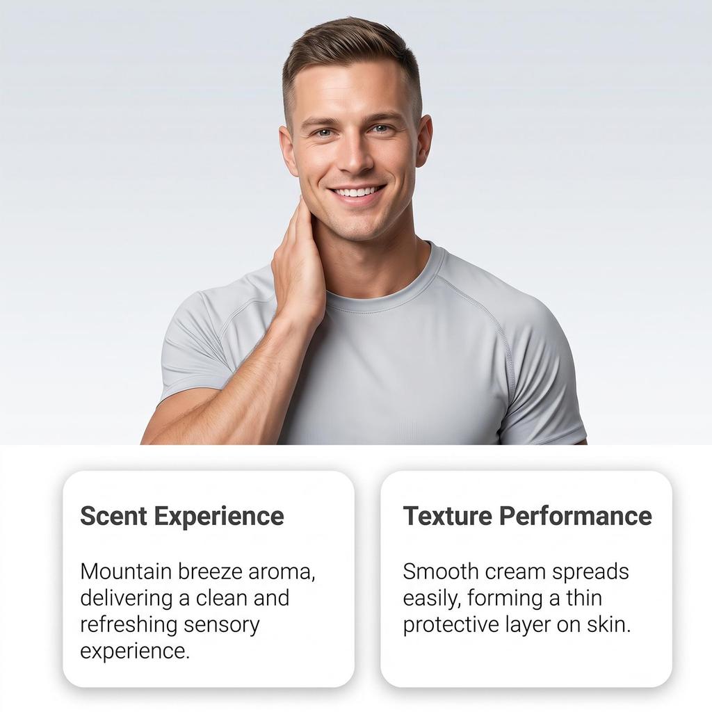 Men's Refreshing Antiperspirant Cream: Dry, Comfortable, Soft, Easy To Apply, Suitable for Multiple Scenarios, Daily Care Antiperspirant Cream