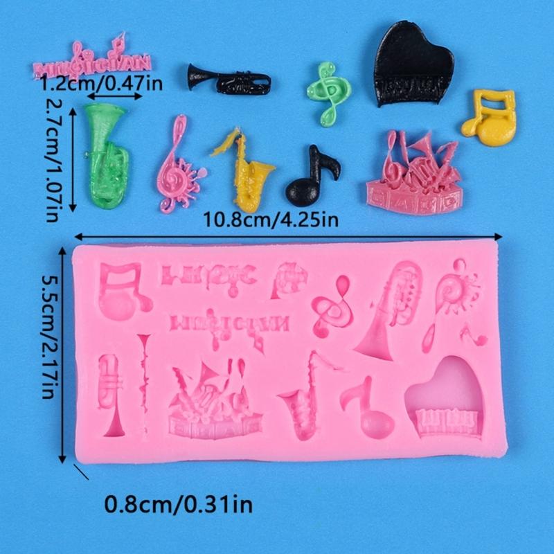 Stampo in Silicone Resistente al Calore a Tema Musicale Per Decorare Torte e Artigianato Fatto a Mano