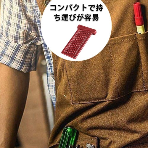 HAUUFENN Aluminum T-square, Woodworking Square, Marking Gauge, Right Angle Ruler, DIY Tool, High Precision, 1mm Hole Spacing, 65mm, Marking, T-square,