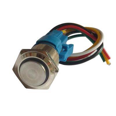 Latching Pushbutton Switch For 16mm 5/8" Mounting Hole Stainless Steel Shell - As Described,