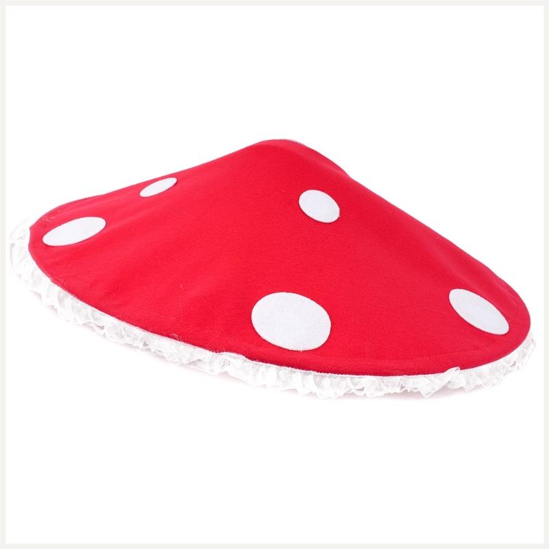 Nonwoven Mushroom Cap Lace Trim Headgear For Halloween Costume Cosplay Event And Theme Party Gathering Photography