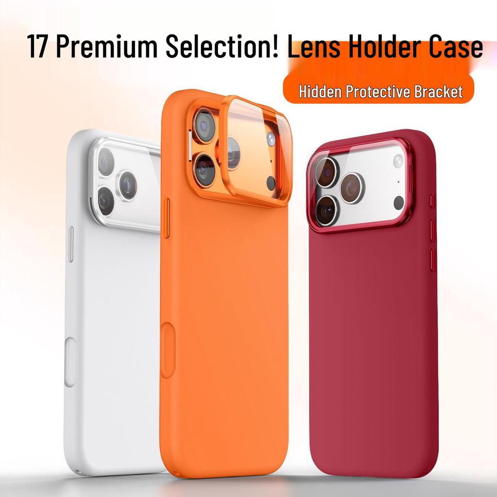 iPhone 17 Pro Max Magnetic Lens Holder Liquid Silicone Drop-Proof Case