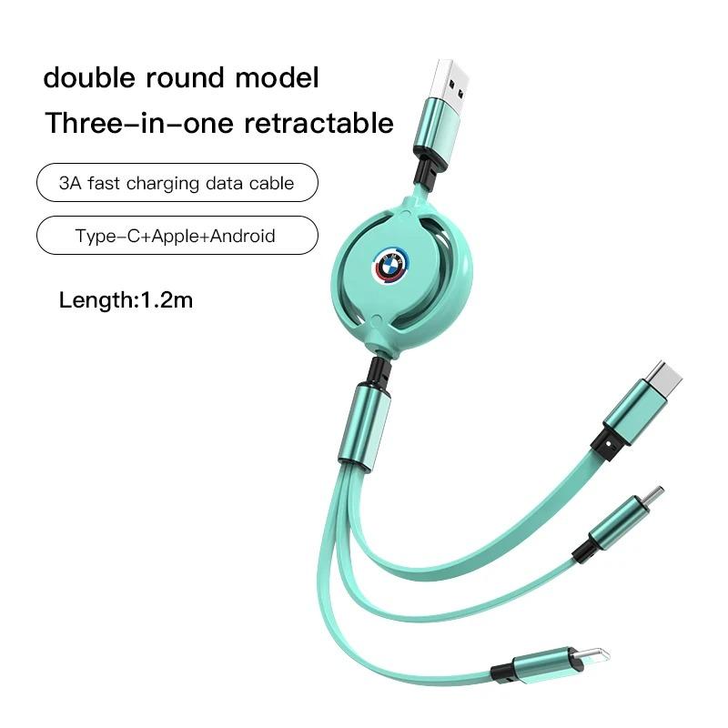 BMW Car 3 in1 USB Type C Charging Cable Multi Charger For BMW G01 G02 F22 F23 E46 E93 E39 G26 F01 F02 F06 G32 G20 G29 F30 F34 X5
